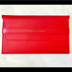 GIUSEPPE ZANOTTI 
MINI WRISTLET NWOT
RED LEATHER POUCH